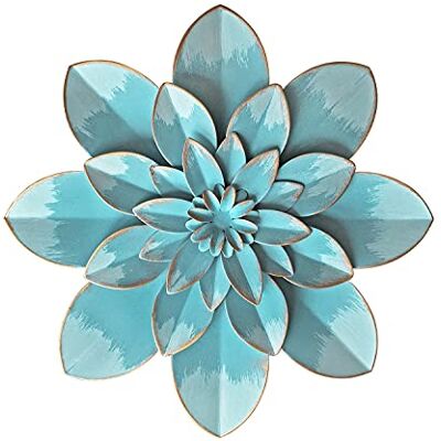 Picfarce ljus himmelsblå metall blomma väggkonstdekor, 24 cm rustik modern blommig skulptur, sliten hängande heminredning accent konstverk för inomhus sovrum vardagsrum kontor utomhus trädgård Picfarce ljus himmelsblå metall blomma väggkonstdekor, 24 cm rustik modern blommig skulptur, sliten hängande heminredning accent konstverk för inomhus sovrum vardagsrum kontor utomhus trädgård