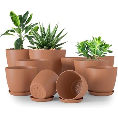 Utopia Home Utopia hem plastplantor blågrön, blomkrukor för barnkammare inomhus moderna dekorativa plastkrukor för växter, suckulenter, blommor och kaktus 10-pack, flera storlekar Utopia Home Utopia hem plastplantor blågrön, blomkrukor för barnkammare inomhus moderna dekorativa plastkrukor för växter, suckulenter, blommor och kaktus 10-pack, flera storlekar
