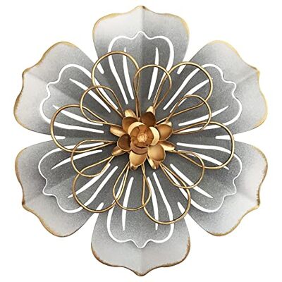 Picfarce Metall blomma väggkonst dekor, 21 cm rustik modern blommig skulptur, nödställd järn vägg hängande heminredning accent konstverk för inomhus kök sovrum vardagsrum kontor utomhus trädgård uteplats 06 Picfarce Metall blomma väggkonst dekor, 21 cm rustik modern blommig skulptur, nödställd järn vägg hängande heminredning accent konstverk för inomhus kök sovrum vardagsrum kontor utomhus trädgård uteplats 06