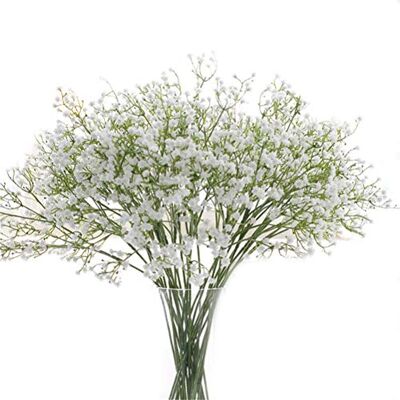 Gumolutin Konstgjorda slöjblommor, 9-pack, verklighetstrogen känsla, 53 cm böjbara stjälkar, för bröllopsbuketter, bordsuppsatser och utomhusdekoration, vattentäta, dammtåliga, vit Gumolutin Konstgjorda slöjblommor, 9-pack, verklighetstrogen känsla, 53 cm böjbara stjälkar, för bröllopsbuketter, bordsuppsatser och utomhusdekoration, vattentäta, dammtåliga, vit