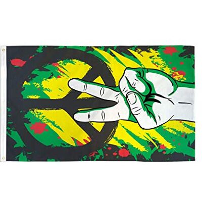 AZ FLAG Peace Graffiti flagga 90 x 60 cm fredsflagga 60 x 90 cm flaggor AZ FLAG Peace Graffiti flagga 90 x 60 cm fredsflagga 60 x 90 cm flaggor