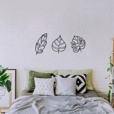 Wallity Snyggt svart dekorativt metallväggtillbehörsset (3 stycken) 100% metall, 1,5 mm tjock Perfekt för heminredning, modern och elegant design Wallity Snyggt svart dekorativt metallväggtillbehörsset (3 stycken) 100% metall, 1,5 mm tjock Perfekt för heminredning, modern och elegant design