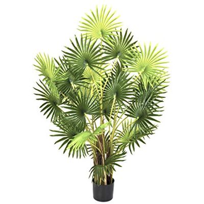 GreenBrokers Konstgjord fingerfläkt palmträd i kruka 120 cm (4 fot) GreenBrokers Konstgjord fingerfläkt palmträd i kruka 120 cm (4 fot)