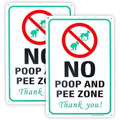 Enjoyist 2-pack No Pee and Poop Zone hund gårdsskylt, 30 cm x 20 cm aluminiumskylt rostfri aluminium UV-skyddad och väderbeständig Enjoyist 2-pack No Pee and Poop Zone hund gårdsskylt, 30 cm x 20 cm aluminiumskylt rostfri aluminium UV-skyddad och väderbeständig