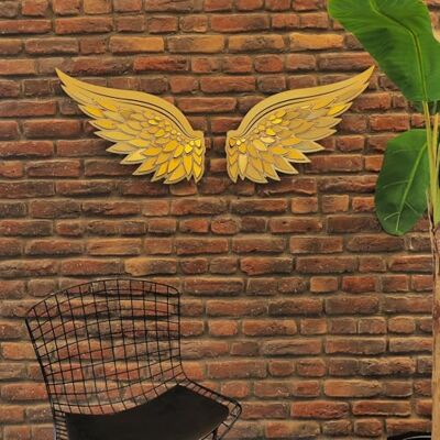 Wallity Elegant gulddekorativ metallväggtillbehör (2 stycken), 46 x 50 cm 100% stål, 1,2 mm tjock snygg heminredning för moderna utrymmen Wallity Elegant gulddekorativ metallväggtillbehör (2 stycken), 46 x 50 cm 100% stål, 1,2 mm tjock snygg heminredning för moderna utrymmen