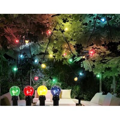 VoltShine Ljusslinga – 4,7 m slinga med färgglada glödlampor, IP44, perfekt för utomhusdekoration och evenemang VoltShine Ljusslinga – 4,7 m slinga med färgglada glödlampor, IP44, perfekt för utomhusdekoration och evenemang