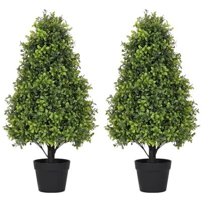 Azoco 8 fot figurträd konstgjorda utomhus 2-pack falska buxbom-växter utomhus set med 2 falska buskar och buskar för veranda, trädgård, uteplats dekor Azoco 8 fot figurträd konstgjorda utomhus 2-pack falska buxbom-växter utomhus set med 2 falska buskar och buskar för veranda, trädgård, uteplats dekor