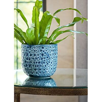 Ivyline safir reaktiv glasyr planterare H 16 cm D 16 cm, en storlek Ivyline safir reaktiv glasyr planterare H 16 cm D 16 cm, en storlek