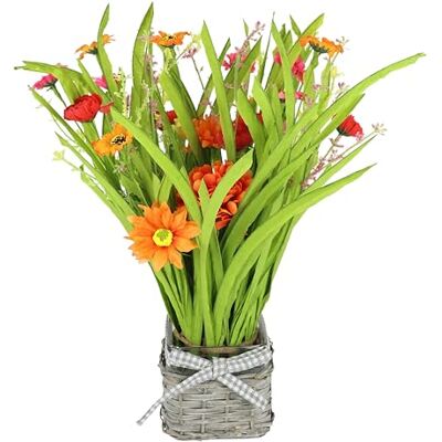 Flair Flower Konstgjord gräsbuske med tjusiga vallmo i kruka, 40 cm, gräslinning, Gerbera, konstgräs, bussla, gräsarrangemang, dekoration, konstväxt, gräslåt, grön växt, växt, prydnadsgräs, buskar, orange Flair Flower Konstgjord gräsbuske med tjusiga vallmo i kruka, 40 cm, gräslinning, Gerbera, konstgräs, bussla, gräsarrangemang, dekoration, konstväxt, gräslåt, grön växt, växt, prydnadsgräs, buskar, orange