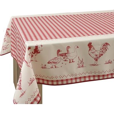 Le linge de Jules Röd fast fläckbeständig bordsduk rektangel 150 x 200 cm Le linge de Jules Röd fast fläckbeständig bordsduk rektangel 150 x 200 cm