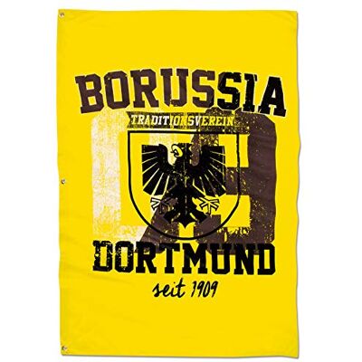 Dortmund Borussia BVB-Hissflagga med stadsvapen, 100 x 150 cm Dortmund Borussia BVB-Hissflagga med stadsvapen, 100 x 150 cm