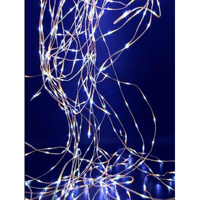 WatioWave 2 m LED-vattenfall med 10 trådar, silver, kallvit WatioWave 2 m LED-vattenfall med 10 trådar, silver, kallvit