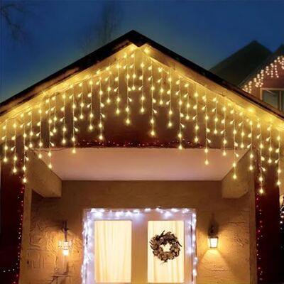 Brightium Platt istappslinga, 10 m x 0,6 m, 3AA-batteri, varmvit, perfekt för festdekoration och mysiga miljöer. Brightium Platt istappslinga, 10 m x 0,6 m, 3AA-batteri, varmvit, perfekt för festdekoration och mysiga miljöer.