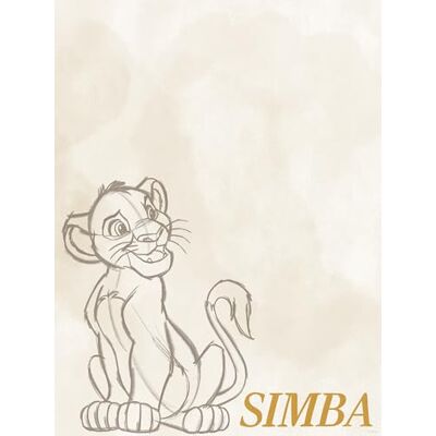 Komar Väggmålning – Disney The Lion King Simba Sketch – storlek 30 x 40 cm – barnrum, väggdekoration Komar Väggmålning – Disney The Lion King Simba Sketch – storlek 30 x 40 cm – barnrum, väggdekoration