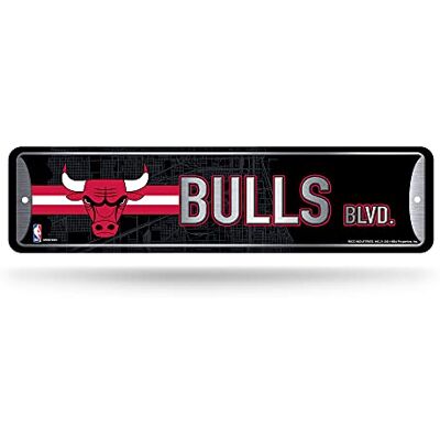 Rico Industries NBA Chicago Bulls gatuskylt i metall (10 cm x 38 cm) – perfekt för hem, sovrum, mansgrotta inredning Rico Industries NBA Chicago Bulls gatuskylt i metall (10 cm x 38 cm) – perfekt för hem, sovrum, mansgrotta inredning