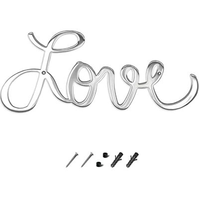 Way Of Hearts – silvermetall kärleksskylt för väggkonst – söt rumsdekor konst för vardagsrumsdekorationer – estetisk sovrumsdekor skyltar – heminredning, rostfritt stål 25 cm x 11 cm Way Of Hearts – silvermetall kärleksskylt för väggkonst – söt rumsdekor konst för vardagsrumsdekorationer – estetisk sovrumsdekor skyltar – heminredning, rostfritt stål 25 cm x 11 cm