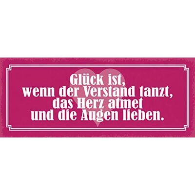 Schatzmix Ordspråk 'Glück ist metallskylt väggdekoration 27 x 10 cm tin design plåtskylt, plåt i flera färger Schatzmix Ordspråk 'Glück ist metallskylt väggdekoration 27 x 10 cm tin design plåtskylt, plåt i flera färger