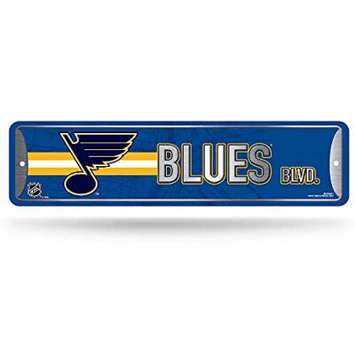 Rico Industries NHL St. Louis Blues heminredning metallskylt (10 x 38 cm) – perfekt för hem, kontor, sovrum och mansgrotta – tillverkad Rico Industries NHL St. Louis Blues heminredning metallskylt (10 x 38 cm) – perfekt för hem, kontor, sovrum och mansgrotta – tillverkad