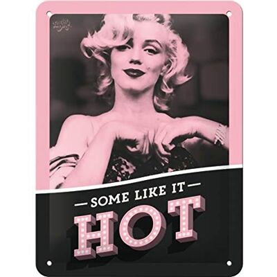 ART Plåtskylt i retrostil, Marilyn – Some Like It Hot – Presentidé för filmälskare, av metall, Deko vintagedesign, 15 x 20 cm ART Plåtskylt i retrostil, Marilyn – Some Like It Hot – Presentidé för filmälskare, av metall, Deko vintagedesign, 15 x 20 cm