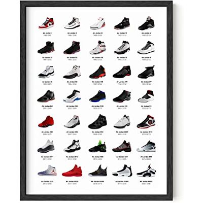 HAUS AND HUES Jordan Sneaker affischer för killar – Michael Jordan sko cool väggkonst för sovrum, Dope Hypebeast sneakerhead rumsdekor, (30 x 40 cm utan ram) HAUS AND HUES Jordan Sneaker affischer för killar – Michael Jordan sko cool väggkonst för sovrum, Dope Hypebeast sneakerhead rumsdekor, (30 x 40 cm utan ram)