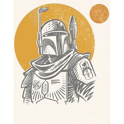 Komar Väggmålning – Star Wars Boba Fett Illustration Ikonisk – storlek 50 x 70 cm – barnrum, väggdekoration Komar Väggmålning – Star Wars Boba Fett Illustration Ikonisk – storlek 50 x 70 cm – barnrum, väggdekoration