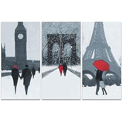 Jon Barker The Art Group London, New York, Paris Canvastryck, Väggdekoration, Trä, Flerfärgad, 10 x 150 x 1,3 cm Jon Barker The Art Group London, New York, Paris Canvastryck, Väggdekoration, Trä, Flerfärgad, 10 x 150 x 1,3 cm