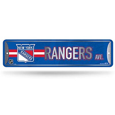 Rico Industries NHL New York Rangers metall gatuskylt (10 cm x 38 cm) – perfekt för hem, sovrum, mansgrotta inredning Rico Industries NHL New York Rangers metall gatuskylt (10 cm x 38 cm) – perfekt för hem, sovrum, mansgrotta inredning