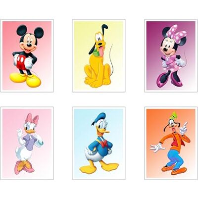 DKORARTE Set med 6 bilder bas trä, dekoration modernt vardagsrum, sovrum, rum, barn, Musse, Daisy, Pluto, Goofy, Kalle, Mimmi med metallhängare, (38 x 29 cm varje bild) DKORARTE Set med 6 bilder bas trä, dekoration modernt vardagsrum, sovrum, rum, barn, Musse, Daisy, Pluto, Goofy, Kalle, Mimmi med metallhängare, (38 x 29 cm varje bild)