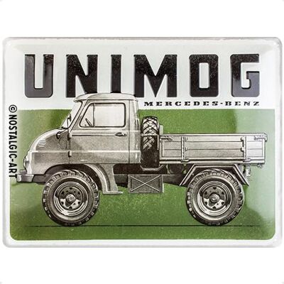 ART Plåtskylt i retrostil, Daimler Truck – Unimog – Presentidé för biltillbehörsfantaster, av metall, Deko vintagedesign, 30 x 40 cm ART Plåtskylt i retrostil, Daimler Truck – Unimog – Presentidé för biltillbehörsfantaster, av metall, Deko vintagedesign, 30 x 40 cm