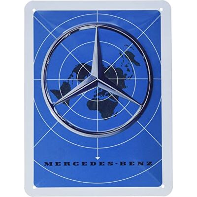 Nostalgisk konst retro plåtskylt Mercedes-Benz – karta – presentidé för biltillbehör fans, av metall, vintagedesign för dekoration, 15 x 20 cm Nostalgisk konst retro plåtskylt Mercedes-Benz – karta – presentidé för biltillbehör fans, av metall, vintagedesign för dekoration, 15 x 20 cm