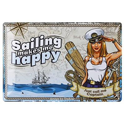 Dodino 20 x 30 cm, CALL ME CAPTAIN. Metallskylt, vintage retrostil, motiv, inflyttningspresent lägenhet för vänner och familj skylt Dodino 20 x 30 cm, CALL ME CAPTAIN. Metallskylt, vintage retrostil, motiv, inflyttningspresent lägenhet för vänner och familj skylt