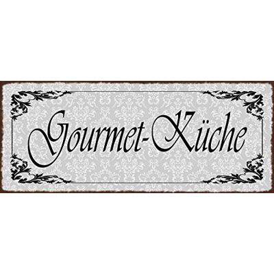 Schatzmix Ordspråk gourmet-kök metallskylt 27 x 10 cm väggdekoration tin design plåtskylt, plåt, flerfärgad Schatzmix Ordspråk gourmet-kök metallskylt 27 x 10 cm väggdekoration tin design plåtskylt, plåt, flerfärgad