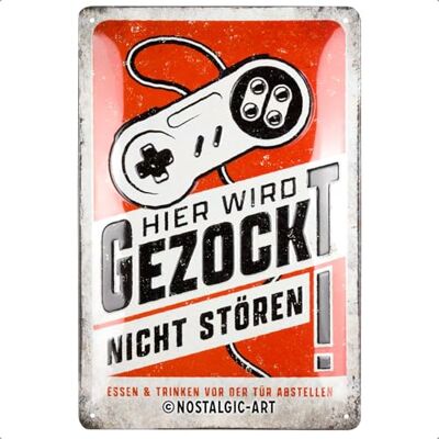 ART Nostalgisk konst retro plåtskylt, 20 x 30 cm, här kommer att bli leken – presentidé för spelare, gjord av metall, vintage design med ordspråk, plåtskyltar ordspråk ART Nostalgisk konst retro plåtskylt, 20 x 30 cm, här kommer att bli leken – presentidé för spelare, gjord av metall, vintage design med ordspråk, plåtskyltar ordspråk