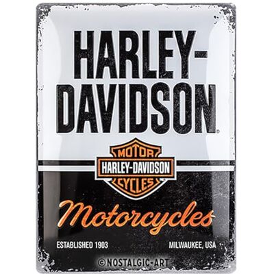 ART Plåtskylt i retrostil, Harley-Davidson – Motorcycles – Presentidé för motorcykelälskare, av metall, Deko vintagedesign, 30 x 40 cm ART Plåtskylt i retrostil, Harley-Davidson – Motorcycles – Presentidé för motorcykelälskare, av metall, Deko vintagedesign, 30 x 40 cm