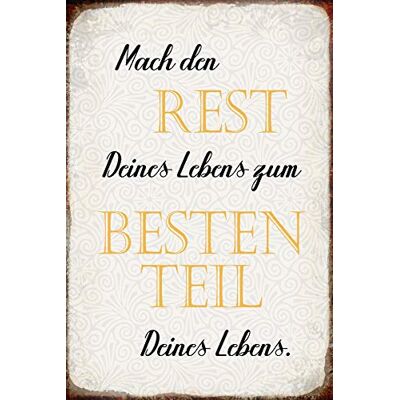 Schatzmix 'Spruch Mach Rest your Life' metallskylt 20x30 deko plåtskylt, plåtskylt, flerfärgad, 50 x 20 cm Schatzmix 'Spruch Mach Rest your Life' metallskylt 20x30 deko plåtskylt, plåtskylt, flerfärgad, 50 x 20 cm