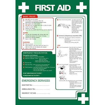 SECO First Aid affisch, A2 (420 mm x 594 mm) – 0,44 mm polypropylen SECO First Aid affisch, A2 (420 mm x 594 mm) – 0,44 mm polypropylen