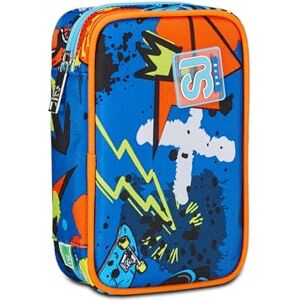 SJ Gang Speed Case Skolväska, Blå, Mono-pennhållare med avtagbar plankor och pennor, pennor, färger, ryggsäck, elementära, medium, barn, Blå, Taglia Unica, Modern SJ Gang Speed Case Skolväska, Blå, Mono-pennhållare med avtagbar plankor och pennor, pennor, färger, ryggsäck, elementära, medium, barn, Blå, Taglia Unica, Modern
