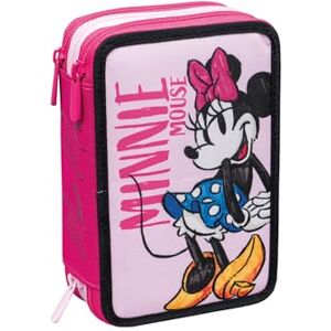Seven Pennfodral med 3 fack, DISNEY MINNIE, rosa, trippelfack, komplett med pennor, markörer, färger, ryggsäckstillbehör, grundläggande, medium, Rosenröd, Taglia Unica, Modern Seven Pennfodral med 3 fack, DISNEY MINNIE, rosa, trippelfack, komplett med pennor, markörer, färger, ryggsäckstillbehör, grundläggande, medium, Rosenröd, Taglia Unica, Modern