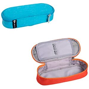 Exacompta Ref 52830E 1 kompakt pennfodral i certifierad återvunnen polyester utformad för att lätt hitta det nödvändigaste slumpmässiga färger, orange eller turkos Exacompta Ref 52830E 1 kompakt pennfodral i certifierad återvunnen polyester utformad för att lätt hitta det nödvändigaste slumpmässiga färger, orange eller turkos