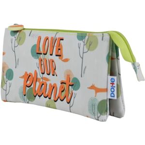 DOHE Skolfodral med 3 fack dragkedjestängning, officiell licens, slitstark polyester, 23 x 12 x 2,5 cm skolmaterial WWF Love Our Planet, Grå, WWF Trefaldigt fodral DOHE Skolfodral med 3 fack dragkedjestängning, officiell licens, slitstark polyester, 23 x 12 x 2,5 cm skolmaterial WWF Love Our Planet, Grå, WWF Trefaldigt fodral