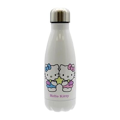 CYPBRANDS CyP Brands, Hello Kitty, Sanrio, flaska, vattenflaska, flaska, drickflaska, horoskop, tvillingar, 550 ml, färg: vit, officiell produkt CYPBRANDS CyP Brands, Hello Kitty, Sanrio, flaska, vattenflaska, flaska, drickflaska, horoskop, tvillingar, 550 ml, färg: vit, officiell produkt