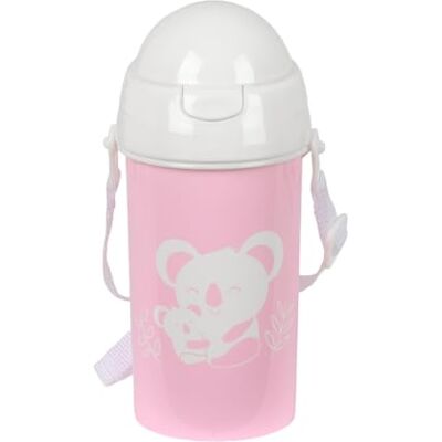 safta PREESCOLAR KOALA Automatisk öppningsflaska, med sugrör, vattenflaska, BPA-fri med axelväska, bekväm och lätt, 500 ml, 7,3 x 19,5 cm, Rosa, M, Avslappnad safta PREESCOLAR KOALA Automatisk öppningsflaska, med sugrör, vattenflaska, BPA-fri med axelväska, bekväm och lätt, 500 ml, 7,3 x 19,5 cm, Rosa, M, Avslappnad