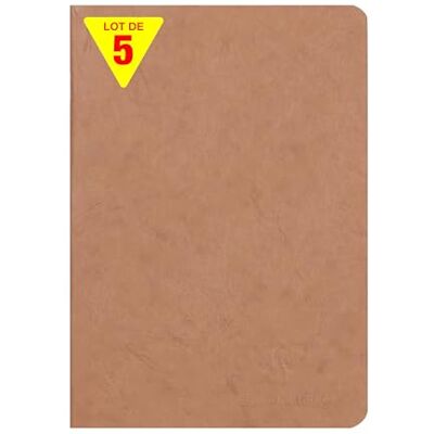 Clairefontaine 733100Cpack Age Bag Collection En uppsättning med 5 tobak häftade anteckningsböcker A5 14,8 x 21 cm 96 vita enade sidor 90 g papper glansiga korthållare läder Clairefontaine 733100Cpack Age Bag Collection En uppsättning med 5 tobak häftade anteckningsböcker A5 14,8 x 21 cm 96 vita enade sidor 90 g papper glansiga korthållare läder