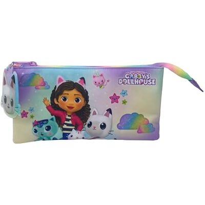 CYPBRANDS CyP Brands- Gabby, trippelfodral, 5 fack, förskola, fodral, Gabby, Pandy Tasss, lila, Officiell produkt, Flerfärgad, Estandar CYPBRANDS CyP Brands- Gabby, trippelfodral, 5 fack, förskola, fodral, Gabby, Pandy Tasss, lila, Officiell produkt, Flerfärgad, Estandar