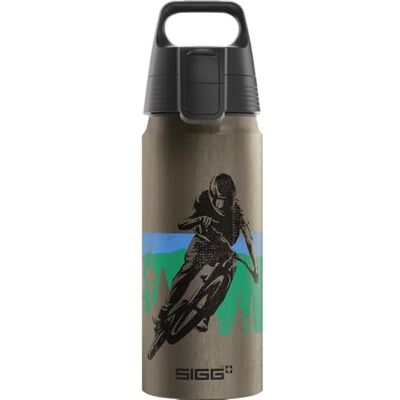 Sigg – Alu drickflaska barn – WMB ONE Bike – lämplig för kolsyrade drycker – läckagesäker – fjäderlätt – BPA-fri – klimatneutralt certifierad – sport och skola – grå – 0,6 l Sigg – Alu drickflaska barn – WMB ONE Bike – lämplig för kolsyrade drycker – läckagesäker – fjäderlätt – BPA-fri – klimatneutralt certifierad – sport och skola – grå – 0,6 l