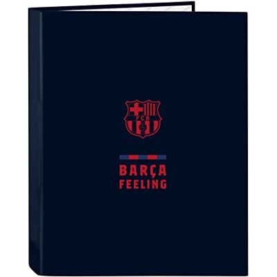 safta F.C. BARCELONA Corporate mapp med Folios 4 ringar, perfekt för barn i olika åldrar, bekväm och mångsidig, kvalitet och styrka, 26.5x33 cm, marinblå färg safta F.C. BARCELONA Corporate mapp med Folios 4 ringar, perfekt för barn i olika åldrar, bekväm och mångsidig, kvalitet och styrka, 26.5x33 cm, marinblå färg