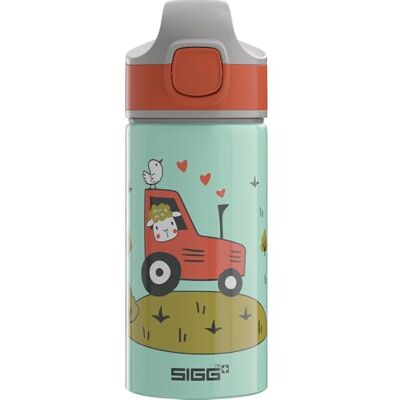 Sigg – drickflaska i aluminium för barn – Miracle Tractor – med sugrör – läckagesäker – fjäderlätt – BPA-fri – klimatneutral certifierad – skola och sport – vattengrön och orange med traktor – 0,4 l Sigg – drickflaska i aluminium för barn – Miracle Tractor – med sugrör – läckagesäker – fjäderlätt – BPA-fri – klimatneutral certifierad – skola och sport – vattengrön och orange med traktor – 0,4 l
