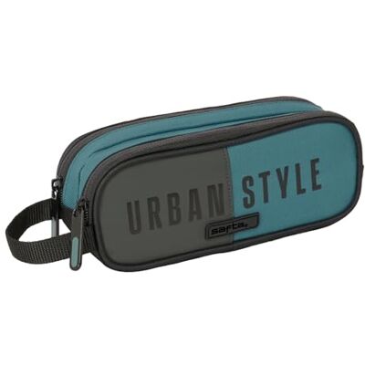 safta URBAN STYLE Dubbelt pennfodral för barn, barnfodral, perfekt för skolbarn, bekväm och mångsidig, kvalitet och styrka, 21 x 6 x 8 cm, Grå/Blå, M, Avslappnad safta URBAN STYLE Dubbelt pennfodral för barn, barnfodral, perfekt för skolbarn, bekväm och mångsidig, kvalitet och styrka, 21 x 6 x 8 cm, Grå/Blå, M, Avslappnad