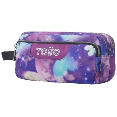 Totto Skolfodral med 3 fack, Agapec-modell, stort fodral, 23 x 11,5 x 10,5 cm, sidohandtag, ergonomiska handtag med PVC, robust tyg, stjärnfjärilsmönster Totto Skolfodral med 3 fack, Agapec-modell, stort fodral, 23 x 11,5 x 10,5 cm, sidohandtag, ergonomiska handtag med PVC, robust tyg, stjärnfjärilsmönster