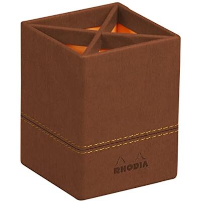 Rhodia 194523C Pot à Crayons Cuivre 8x8x11 cm Piqûres Sellier Orange Extérieur Simili Cuir-Collection Home Office rama Organisation de Bureau & Rangement Design Rhodia 194523C Pot à Crayons Cuivre 8x8x11 cm Piqûres Sellier Orange Extérieur Simili Cuir-Collection Home Office rama Organisation de Bureau & Rangement Design